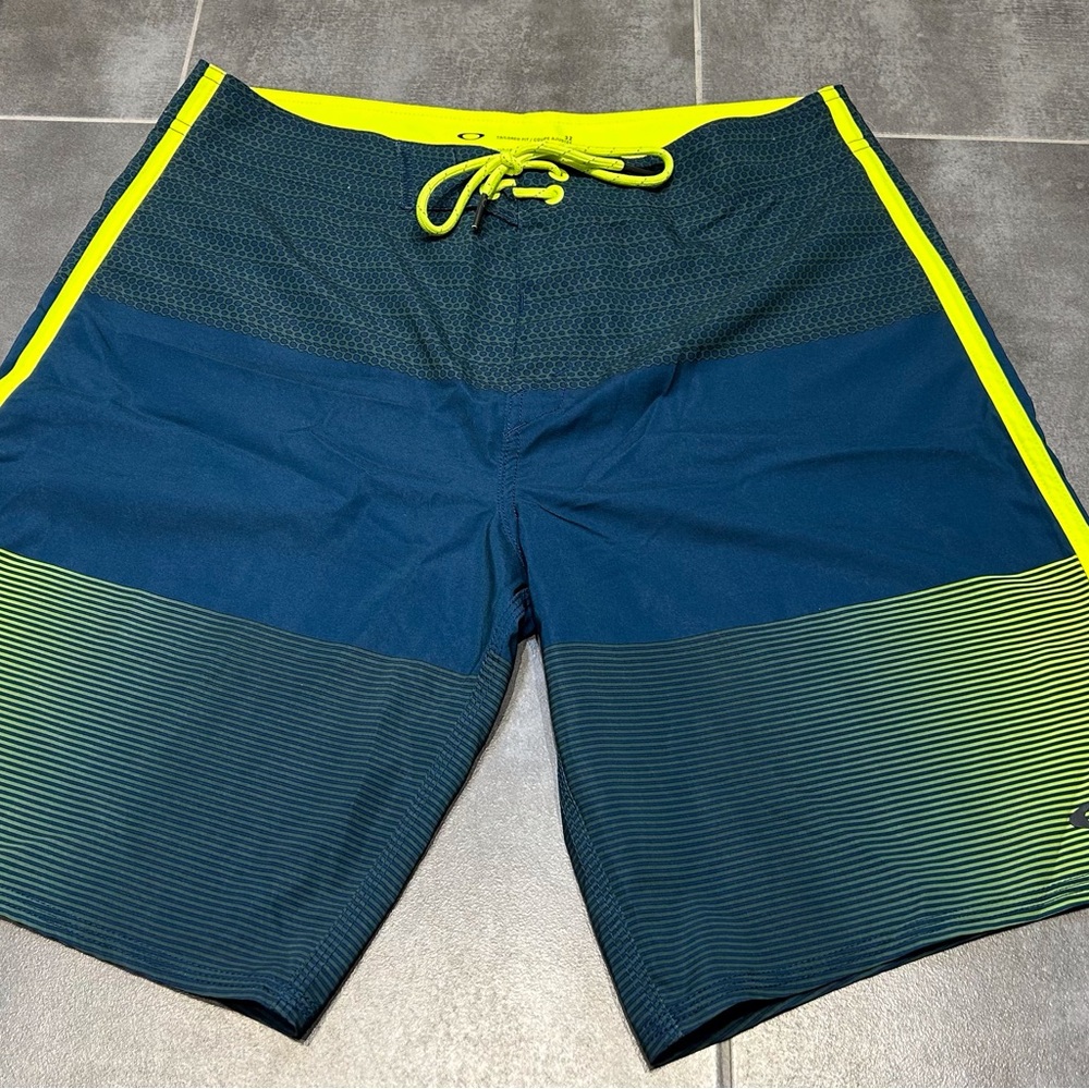 Men's Blue and Green Swim/Board Shorts